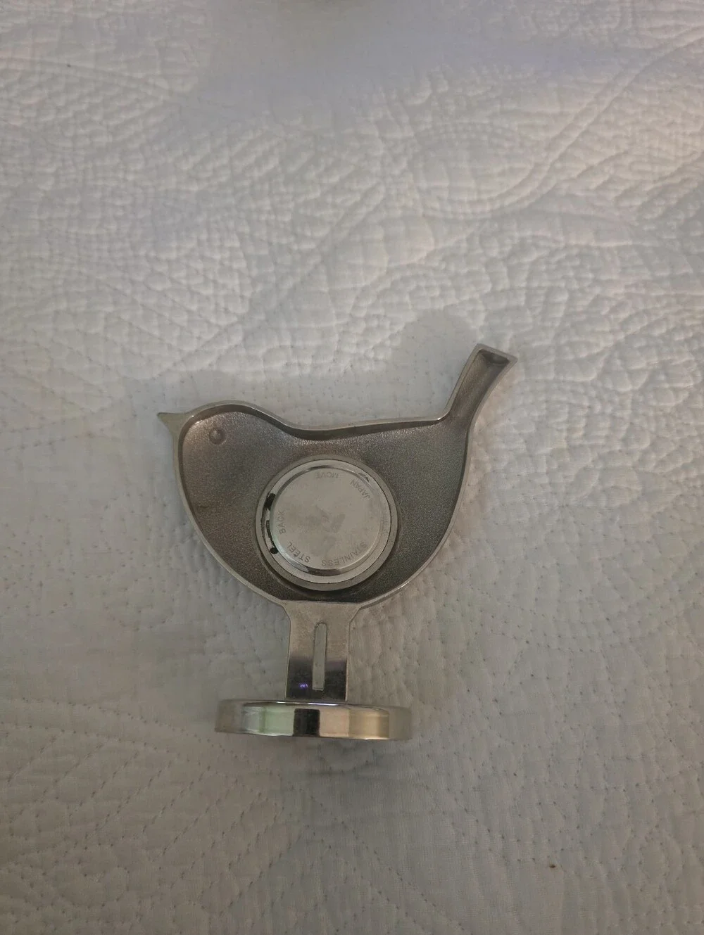 Pottery Barn Silver Bird Table Clock